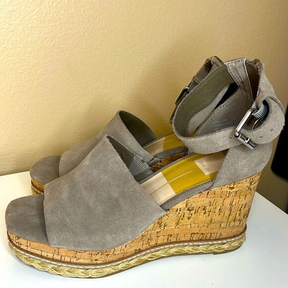 Dolce Vita Straw Otto Suede Ankle Strap Platform Wedge Espadrilles Sandal 9.5 - Picture 3 of 12